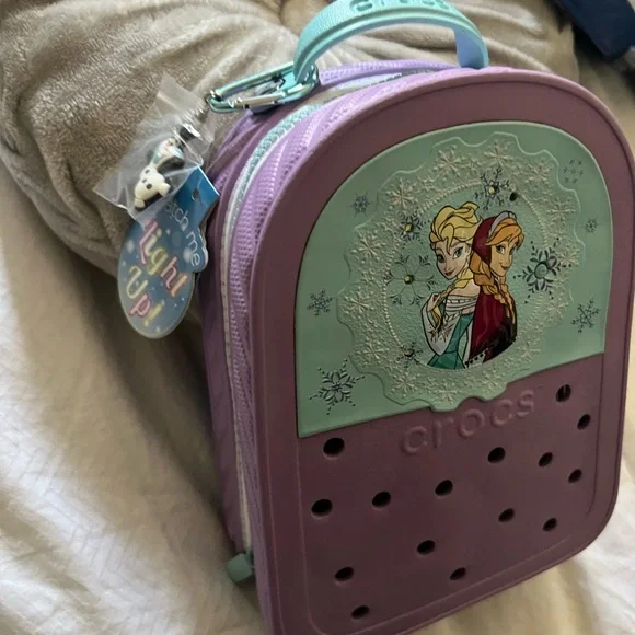 NEW CROCS Frozen Light Up Backpack with Tags and Bag Purple